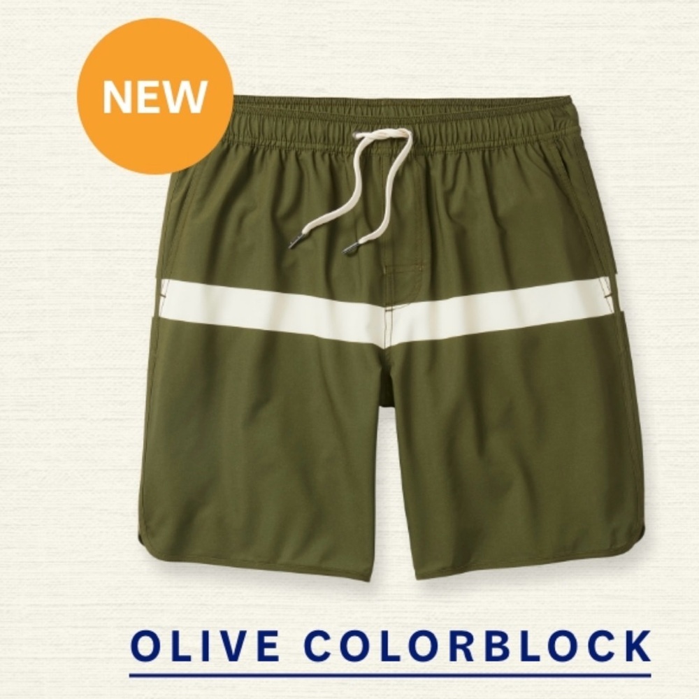 Fair Harbor Anchor Shorts in Olive Colorblock
